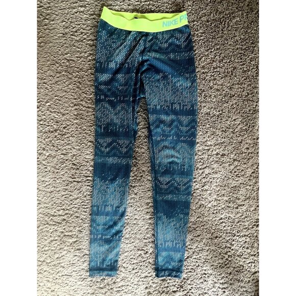 Nike Pro, Dri Fit Women’s Blue Hyperwarm Nordic Tights - Size Small - Picture 3 of 11